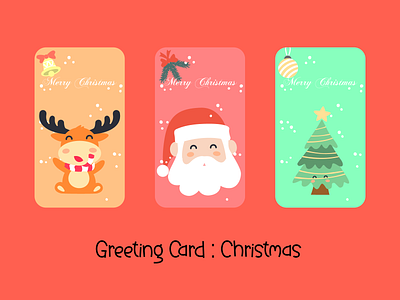Greeting Card : Christmas Edition christmas flat greeting card holiday icon