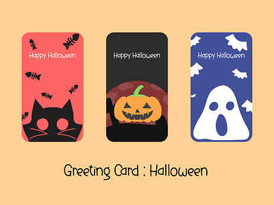 Greeting Card : Halloween Edition flat greeting card halloween holiday icon