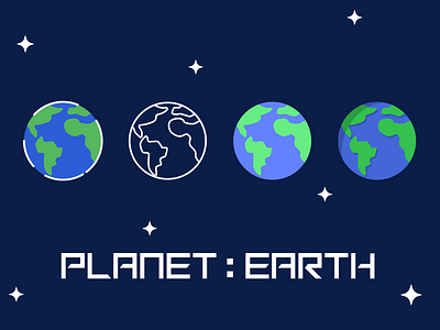 Planet Icon : Earth outline
