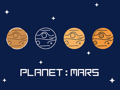 Planet Icon : Mars flat icon mars outline planet