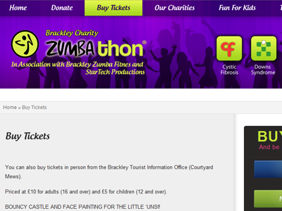 Charity Zumbathon blue charity green mockup purple