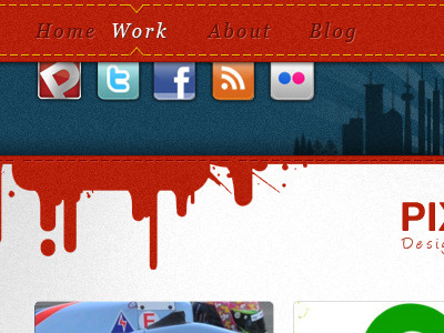 A mole in my social media! blue drip icons logo paint pixel horizon red social media stitch