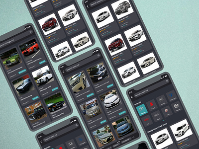 Car Buying And Sell App. (Dark mode) andriod app app app design app ui car app car buy car buy app car sell design figma mobile app new car app ui used car app web web design