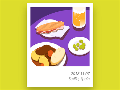 Yummy holidays in Sevilla design food graphic holiday illustration travel vector