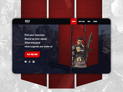 Apex Legends website redesign apex legends concept game game website redesign web web design