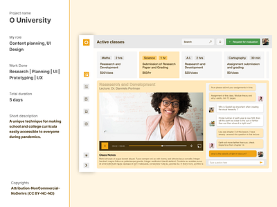 O University - Content planning, UI Design