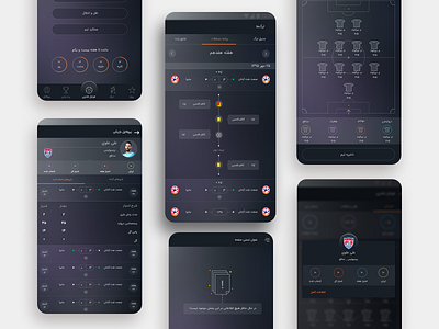 Football fantasy game app design application dailyui dark app dark theme flatdesign football app football game game photoshop ui ux xd
