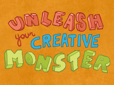 Unleash Your Creative Monster cartoon conference convention creative design graphic hand illustration inking jeff jones lettering mike monster south tuffenstuff unleash