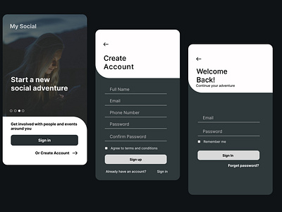 Mobile app UX/UI design