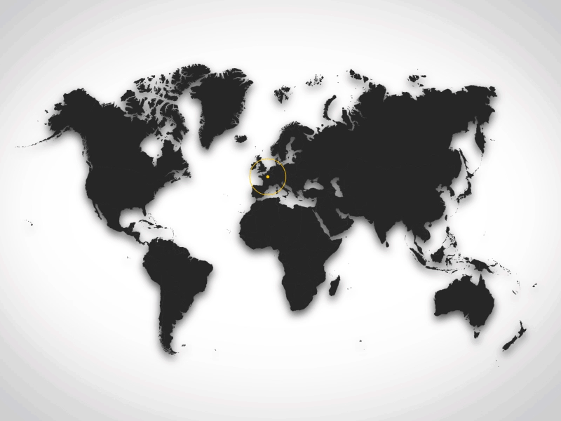 Lagardère Active's world presence after effects animation black gif greyscale lines motion graphics radar travel white worldmap
