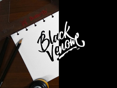 Black Venom Lettering Logo branding brush lettering calligraphy font handwriting lettering logo typography vector