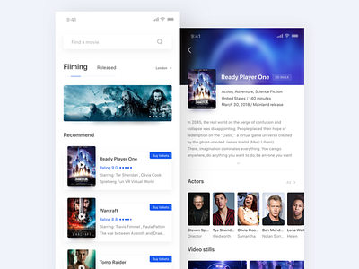 Day 2 movie project blue character iphone x iphonex movie starry ui ux white