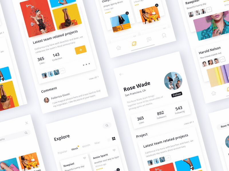 Portfolio App Design - Black & White Edition animated animation app design interface iphone x iphonex portfolio queble ui ux