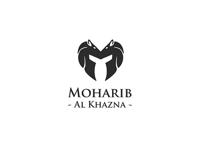 Mohareb al khzanah arabian arabic helmet horse logo