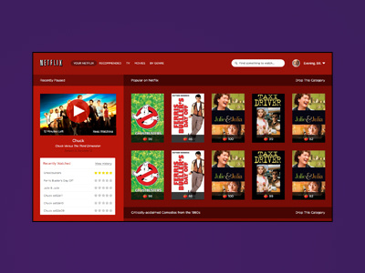 Rethinking Netflix gui interface netflix redesign streaming ui video web