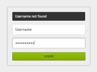 Login Form css3 error green login password silver username