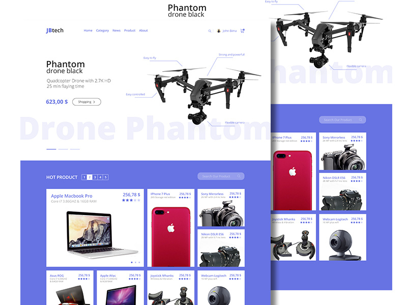 Website Design Online Shop clean portofolio shop online shop illustration desktop app illustrator design graphic web website ui ux