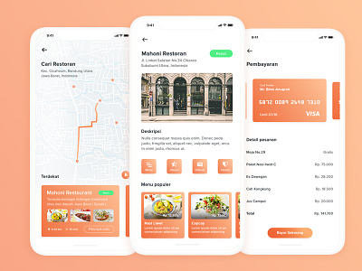Find Restaurant App app dashboard food illustration iphone x landing page maps mobile restaurant ui ux website
