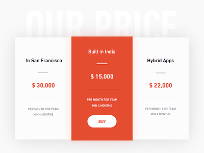 Price Table - Day #006 006 100 daily material price sketch table ui ux web