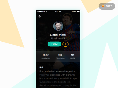 User Profile - Day #008 008 100 daily football ios mobile profile sketch ui ux