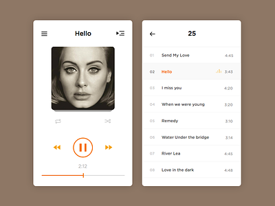 Music Player Day - #009 009 100 daily ios mobile music player sketch ui ux