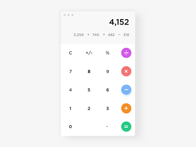 Calculator - Day #22 app calculator clean daily day 22 free ios mobile sketch ui
