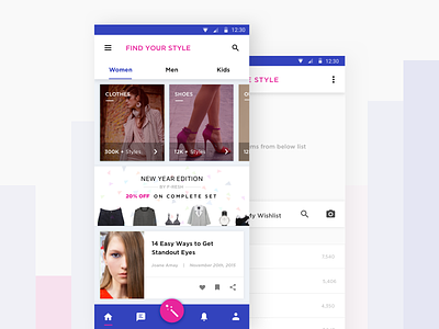Find Your Style android buy fashion flat design material mobile style vibrant young