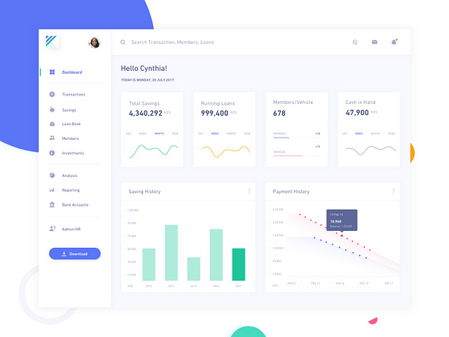 Lender Dashboard by Padam Boora on Dribbble