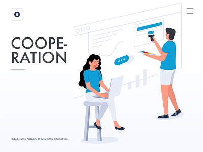 cooperation banner illustration web design exercises