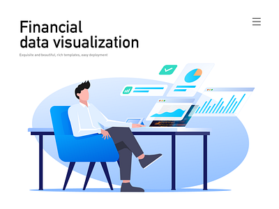 Financial data visualization illustrate illustration website