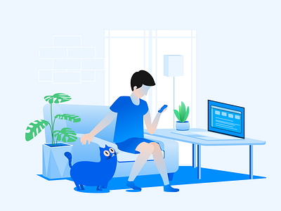 Comfortable office-2 illustration web design exercises