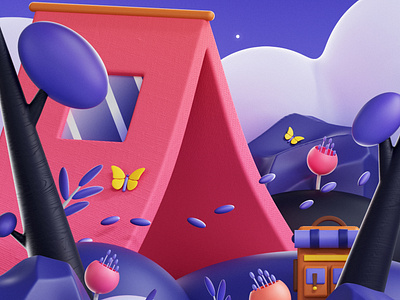 Letter A - Night under the stars by Bastien Bergaglia on Dribbble