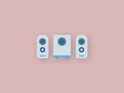 Tech Icons - Speakers audio design flat icons modern music pc set sound tech technology vector