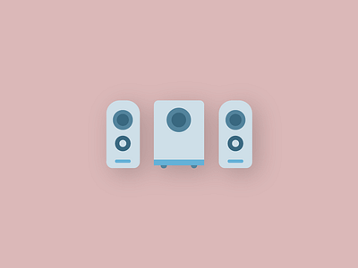 Tech Icons - Speakers audio design flat icons modern music pc set sound tech technology vector