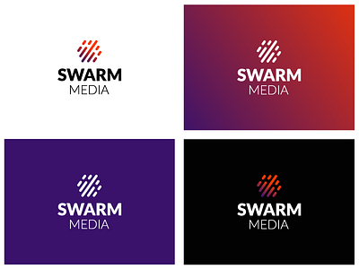 Swarm Media Logo Design arrow art artists business design equalizer flat graphic logo media modern music pictorial sound swarm vector wave