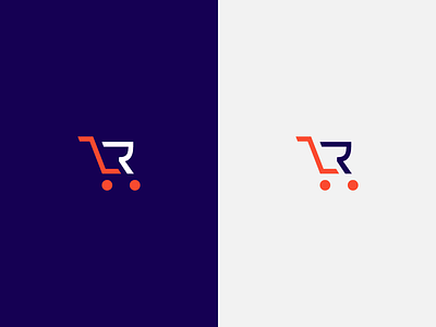 Letter "R" & Cart Logo Design business cart design ecommerce flat graphic icon letter r lettermark logo modern shopping vector