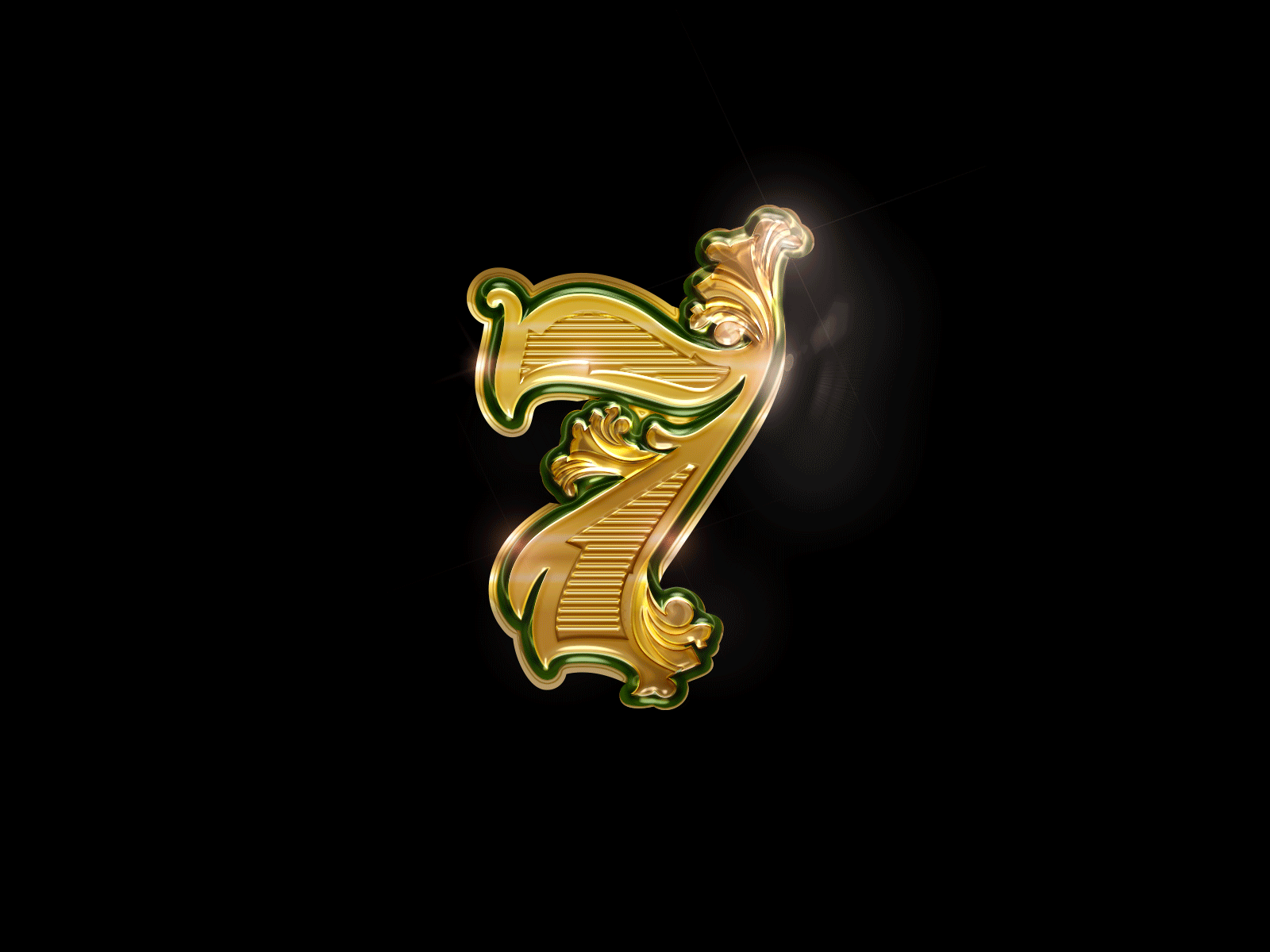 Number 7 Logo animated process 3d animation design gif golden graphic lensflare logo number7 photoshop stylized text vector