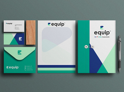 Equip Stationary Design brand identity branding design equip flat logo stationary stationery vector