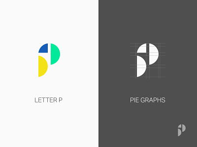 Letter P + Pie Graphs Logo Design