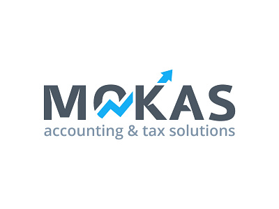 MOKAS logo design accounting arrow business logo office tax