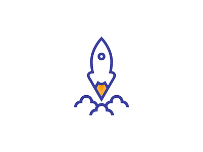 Rocket Logo cloud computing design flying logo rocket services speed transfer web