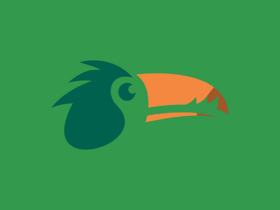 Toucan logo animal bird design exotic flat flying logo toucan tropical vector