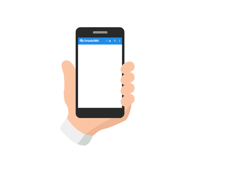 Drizzle SMS Mobile App animation