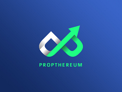 Propthereum Cryptocurrency Logo & Coin Design coin cryptocurrency design flat gradient logo vector web