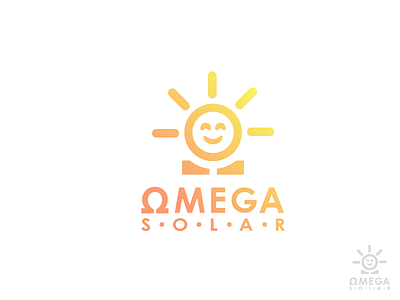 Omega Solar design flat logo omega solar vector