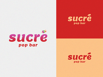 Sucré pop bar Logo Design art business design flat french illustration logo popsicle sugar sweet vector