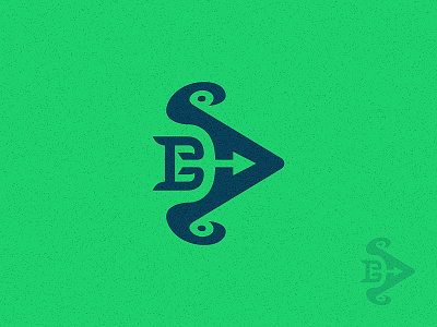 Letter "B" Bow archer arrow art bow design flat illustration letter a letter b logo vector