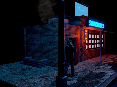 Shortlived Store Front pt2 3d cinema4d concept cyberpunk design futuristic neon sci fi