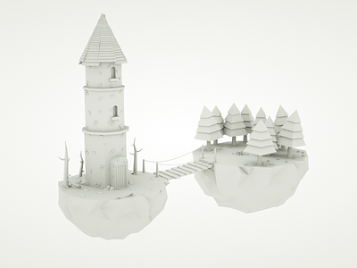 Low poly Wizards tower 3d fantasy low poly videogame wizard