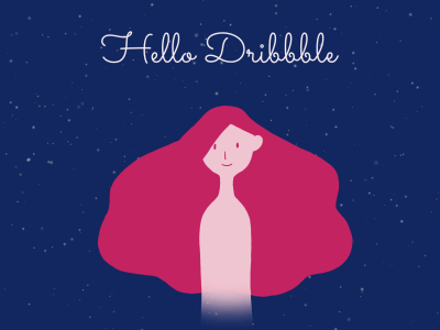 Hello Dribbble！ aftereffects debut gif girl hair invitation loop star